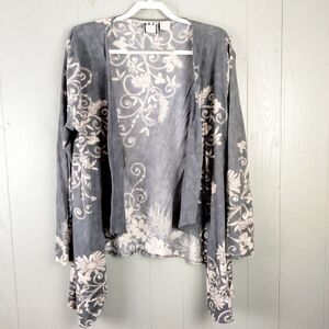 Take Two Womens Cardigan XL Floral Fairy Grunge Waterfall Open Front Artsy Y2K‎